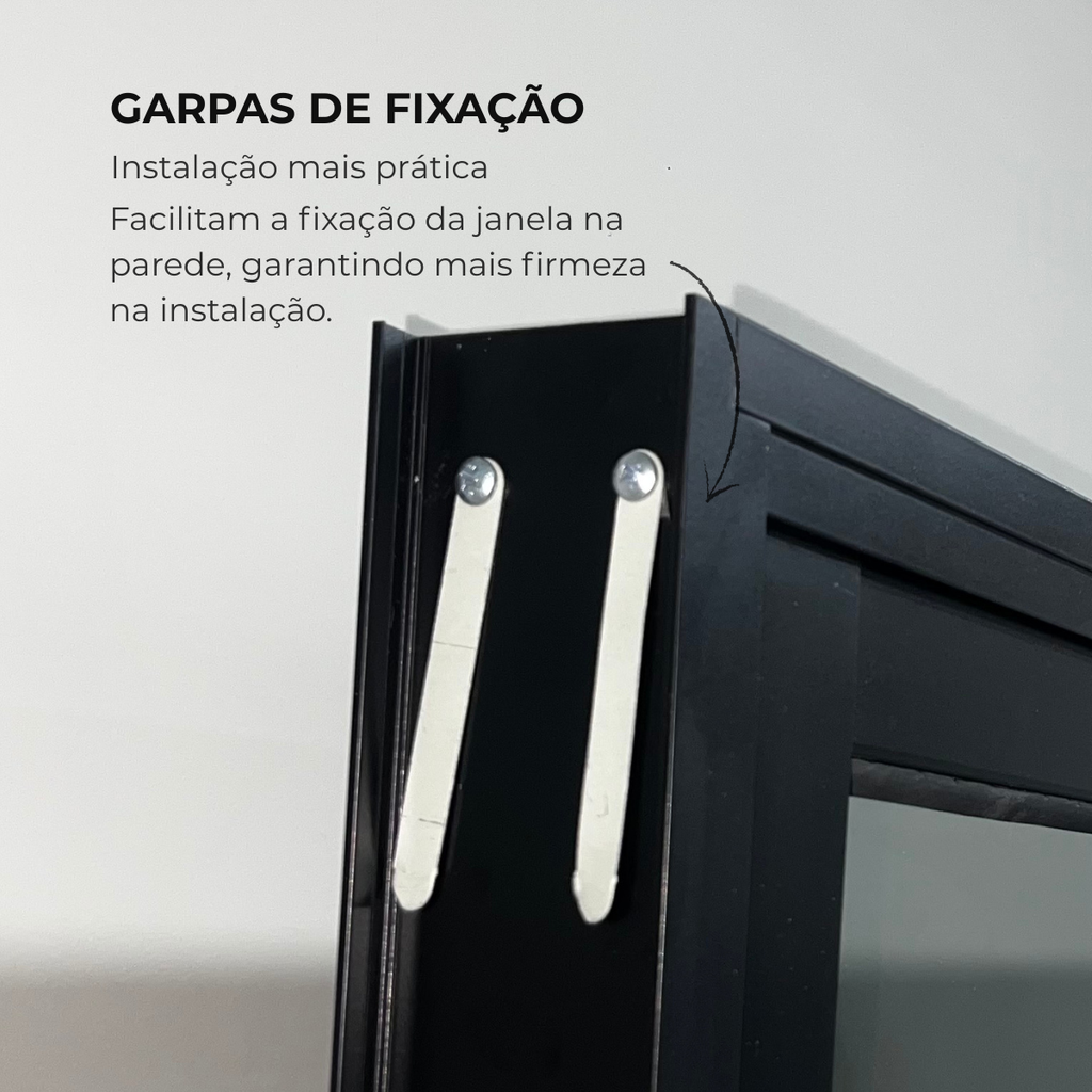 Janela de Alumínio Duas Folhas Móveis Preta Linha Suprema - imagem 6